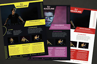 design custom press kit media kit speaker one sheet for artists and brands