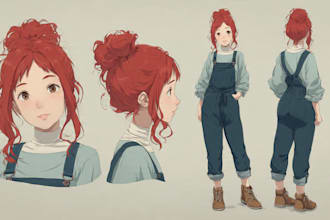 draw character sheet for your oc anime, waifu and husbando