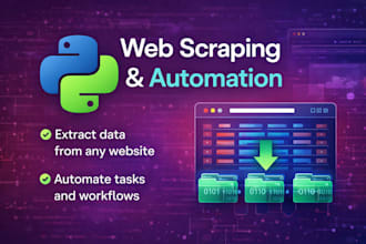 do web scraping, data extraction, and python scraping