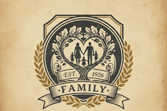 design a timeless vintage family logo or crest
