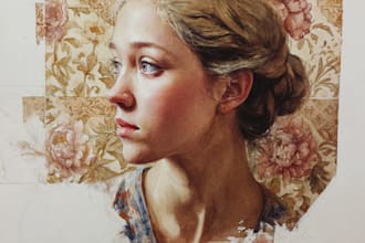 paint a portrait in traditional watercolor technique