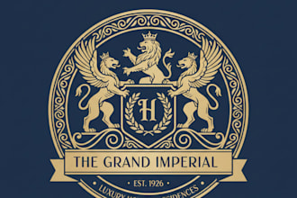 design an elegant vintage luxury hotel logo for your brand