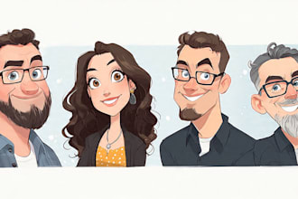 illustrate custom cartoon portraits and caricatures