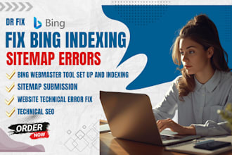 fix bing index, site map errors, webmaster tools set up for indexing, seo