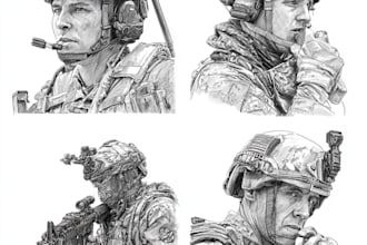 draw military themed illustrations