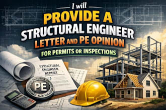 provide a structural engineer letter and pe opinion for permits or inspections