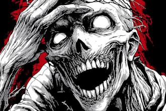 do scary horror creature and fantasy character concept art