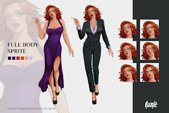 design character sprite concept for visual novel or game