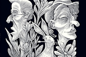 create unique hand carved linocut illustrations for you