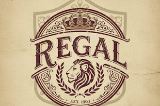 design a majestic vintage regal logo for your brand