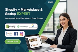 setup shopify shop simprosys cedcommerce google facebook instagram website