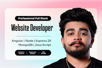 do a custom full stack website development with angular, node js and mongodb
