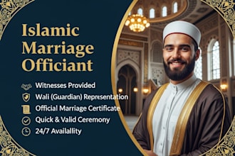 be your islamic nikah officiant and consultant for revert