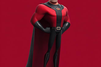 create custom superhero cartoon character in marvel style
