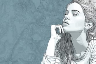 draw awesome line art and silhouette vector illustration