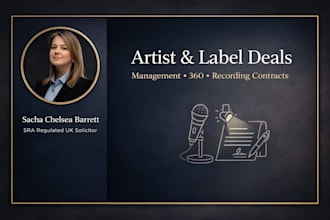 draft a 360 artist management contract or record label agreement music contract