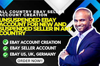 ebay account creation, setup stable ebay seller account US UK aus italy german
