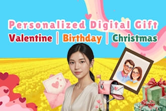 create a personalized valentine, birthday or christmas digital gift