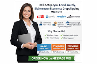 setup zyro ecwid weebly bigcommerce ecommerce dropshipping website