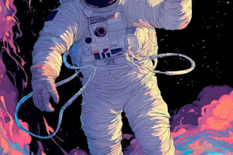 custom design space astronaut for tshirt mascot merchandise
