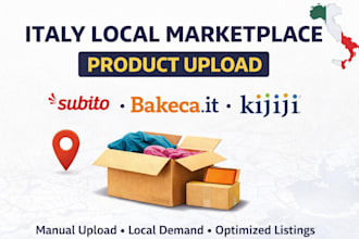 do product research and product upload for subito bakeca kijiji