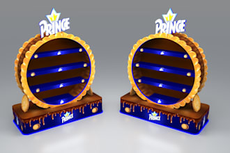 do photorealistic 3d product display retail gondola fsu and ocd