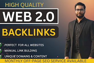 provide 100 web2 0 backlinks to high da pa web2 0 with low spam score
