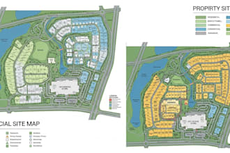 design real estate property map and retail site map