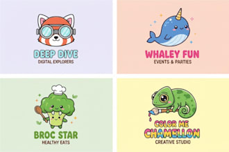 design a unique cute kawaii cartoon animal mascot logo