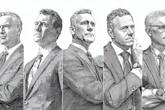 draw a wsj style hedcut portrait