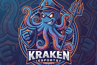 do octopus mascot logo design with express delivery