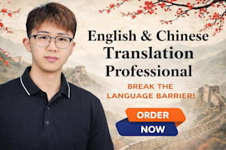 translate english and chinese manually and professionally