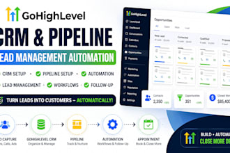 set up gohighlevel CRM, pipeline and lead management automation