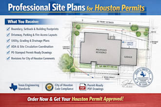 prepare stamped site plan drawings for permits in houston