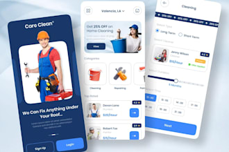 develop handyman app, home service app hvac laundry app home cleaning