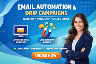 setup email automation drip campaign marketing sales funnel hubspot mailchimp