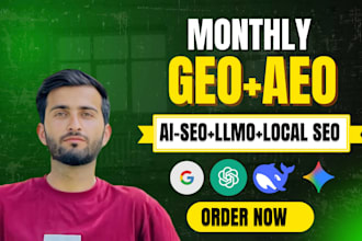 do monthly local SEO with aeo, GEO aio for google and ai search