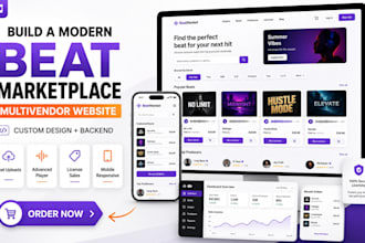design a multivendor beat selling or music marketplace website like beatstars