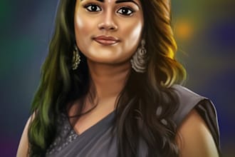 realistic digital portrait illustration