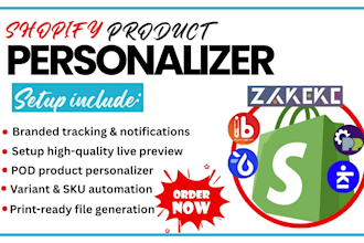 do shopify product personalizer zepto inkybay teeinblue customly zakeke kickflip