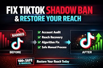 audit and fix tiktok ban violations, handle appeals, fix ban issues