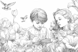 do unique coloring book page and book illustration for kids