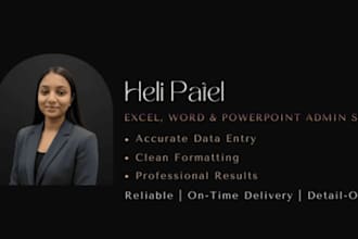 provide admin support using excel, word, and powerpoint