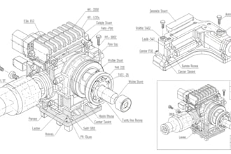 do technical 2d drawing, product illustration, line diagram