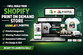 build shopify print on demand store design using printful
