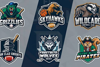 create a baseball, basketball, football, mascot, hockey sports and fitness logo