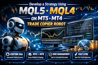 develop custom mql4 mql5 strategies, expert advisors, and mt4, mt5 trade copier