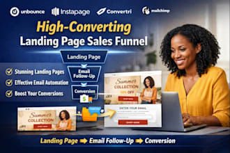do landing page sales funnel via unbounce instapage convertri mailchimp design