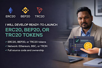 create and deploy erc20, bep20, or trc20 token