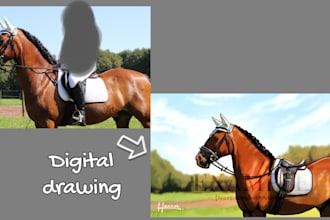 create a high quality illustration of your horse